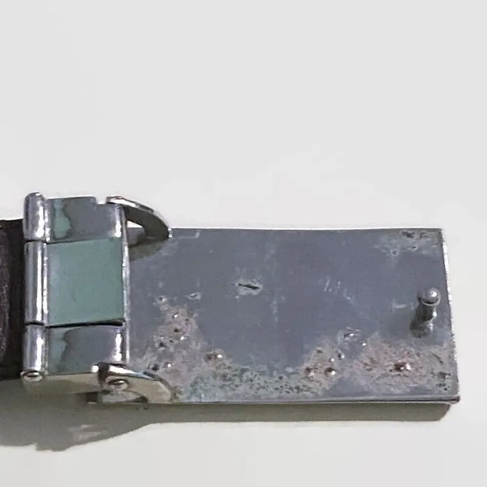 Bijoux Terner Belt 47 in Women Silver Tone Buckle Distressed Thrashed